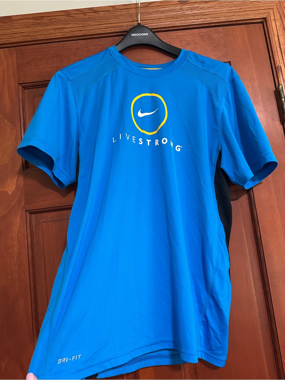 Nike Blue Dri-FIT Athletic Tee with Yellow Trim